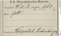 Etiketten zu Gold (NHMW-MIN-Aa2562)